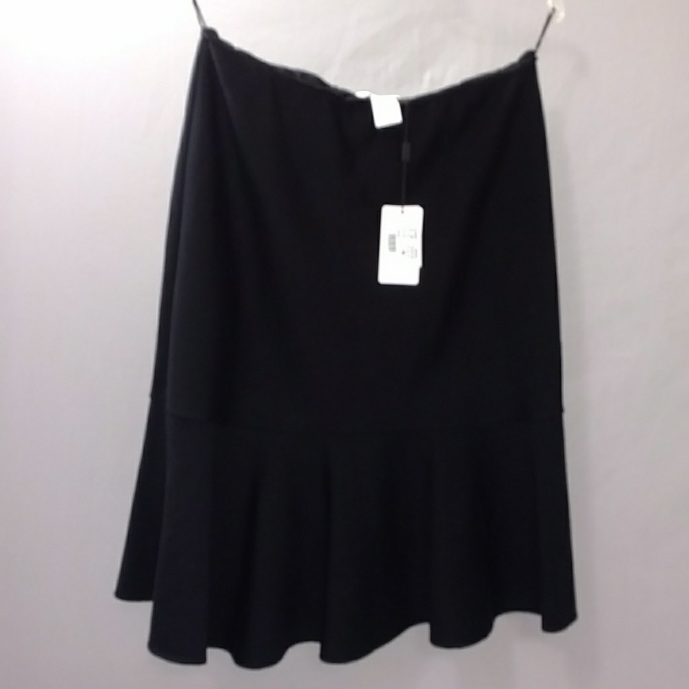 Black Wool Midi Skirt Stizzoli 22 NWT Excellent Style & Super High Quality Knit